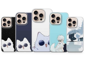 Gojo Satoru Cat Phone Case, Anime Cover for iPhone 17 Air 16e Pro Max 15 14 13 12 11 | Samsung S26 S25 S24 FE | Google Pixel 10 9 8 7 6