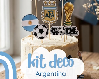 Printable Argentina Party Set - Kids Birthday Decorations - Ornaments, Stickers -Instant Download
