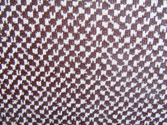 Brown and White Houndstooth Pattern 1960s 1950s S… - image 4