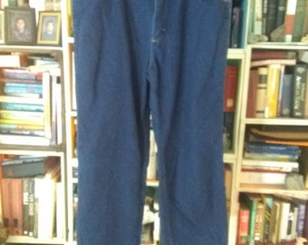 Wrangler Jeans Unisex Size 34x32 Dark Blue Denim Vintage Retro 1980's