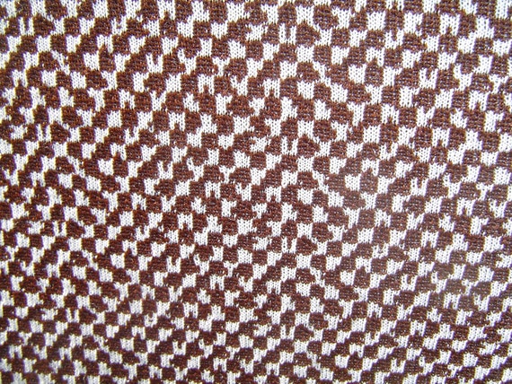 Brown and White Houndstooth Pattern 1960s 1950s S… - image 5
