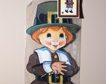Thanksgiving Pilgrim Boy and Girl Paper Die Cut Paper Doll