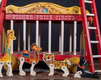 1960s Fisher Price Circus Wagon Play Set - Etsy