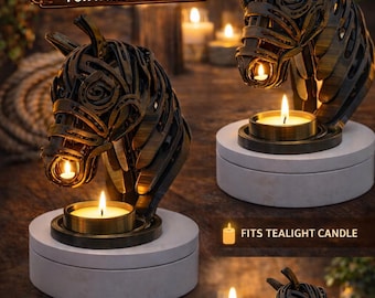 Horse Head Candle Holder- 3D Printed modern equestrian decor