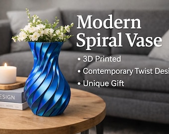 Modern Spiral Vase- 3D Printed Decorativ