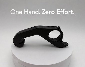One handed bottle opener