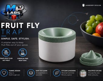Reusable Fruit Fly Trap | Modern Gnat Catcher, Chemical-Free Pest Control