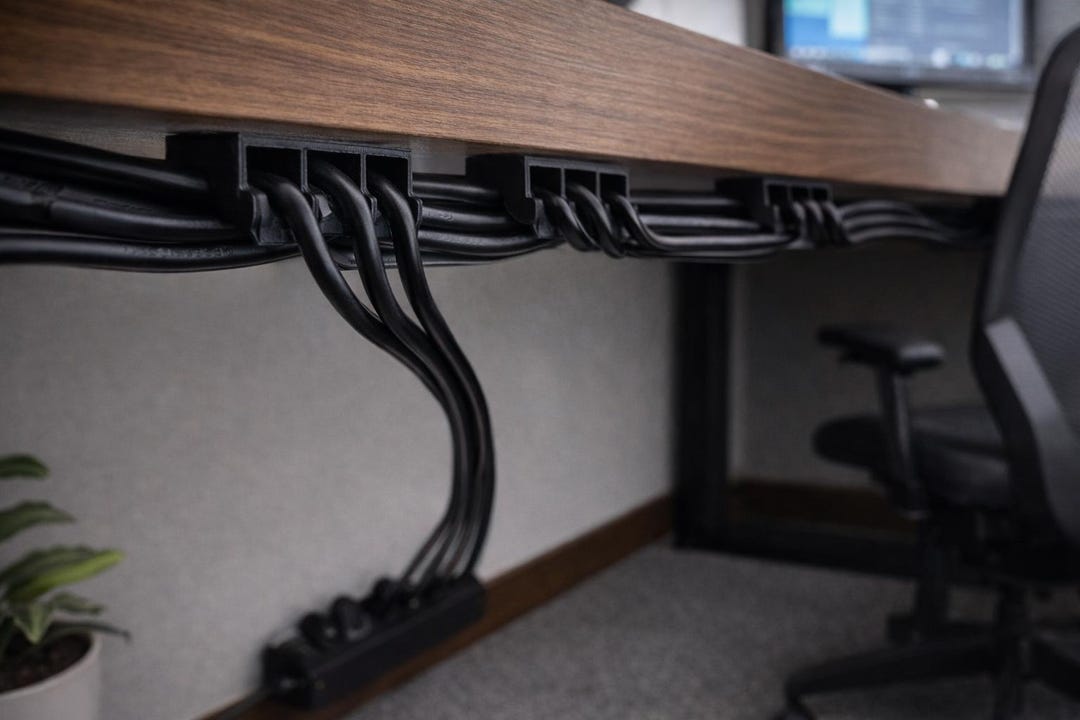 Under Desk Cable Management Clips (8-pack) | Wire Organizer for Clean ...