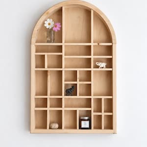 Arched Trinket Shelf | Collection Display Shelf | Curio Shelf | Handmade Wooden Wall Decor