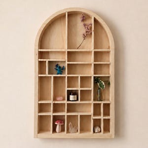 Arched Trinket Shelf | Collection Display Shelf | Curio Shelf | Handmade Wooden Wall Decor