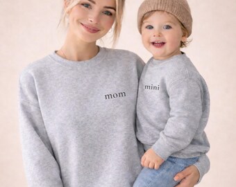 Organic Mom Sweatshirt | Minimalist Mom Crewneck | Eco Friendly Mama Sweater | Matching Mom and Mini Outfit | Sustainable Gift for Mom