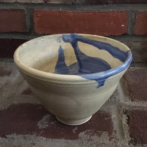 Yellow Bowl with Blue Drippings