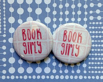 Book Girly Magnet or Pin | Pink Positive Vibes Decor