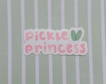 Pickle Princess Sticker | Pink Novelty Water Bottle Stationery