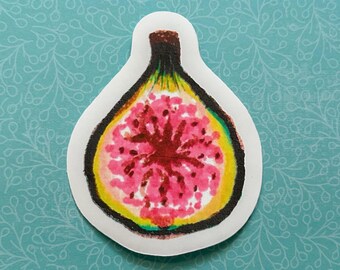 Fig Sticker | fruit, fig, illustration, cute, water bottle sticker, stationery, diva, dance, VSCO, funky, silly, food