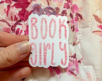 Book Girly Sticker | Pink Floral Lettering Reader Accessory