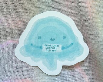 Emotional Support Sticker | Blue Blob, Mental Health, Groovy Vibes, Water Bottle Decal