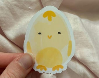 Yellow Chick Sticker | Kawaii Bird Illustration Decal