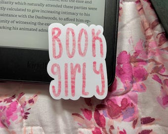 Book Girly Sticker | Pink Floral Lettering Reader Accessory