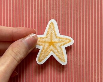 Orange Starfish Sticker | Nautical Ocean Positivity Illustration