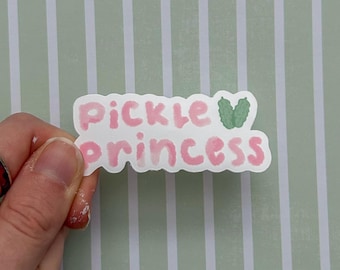 Pickle Princess Sticker | Pink Novelty Water Bottle Stationery