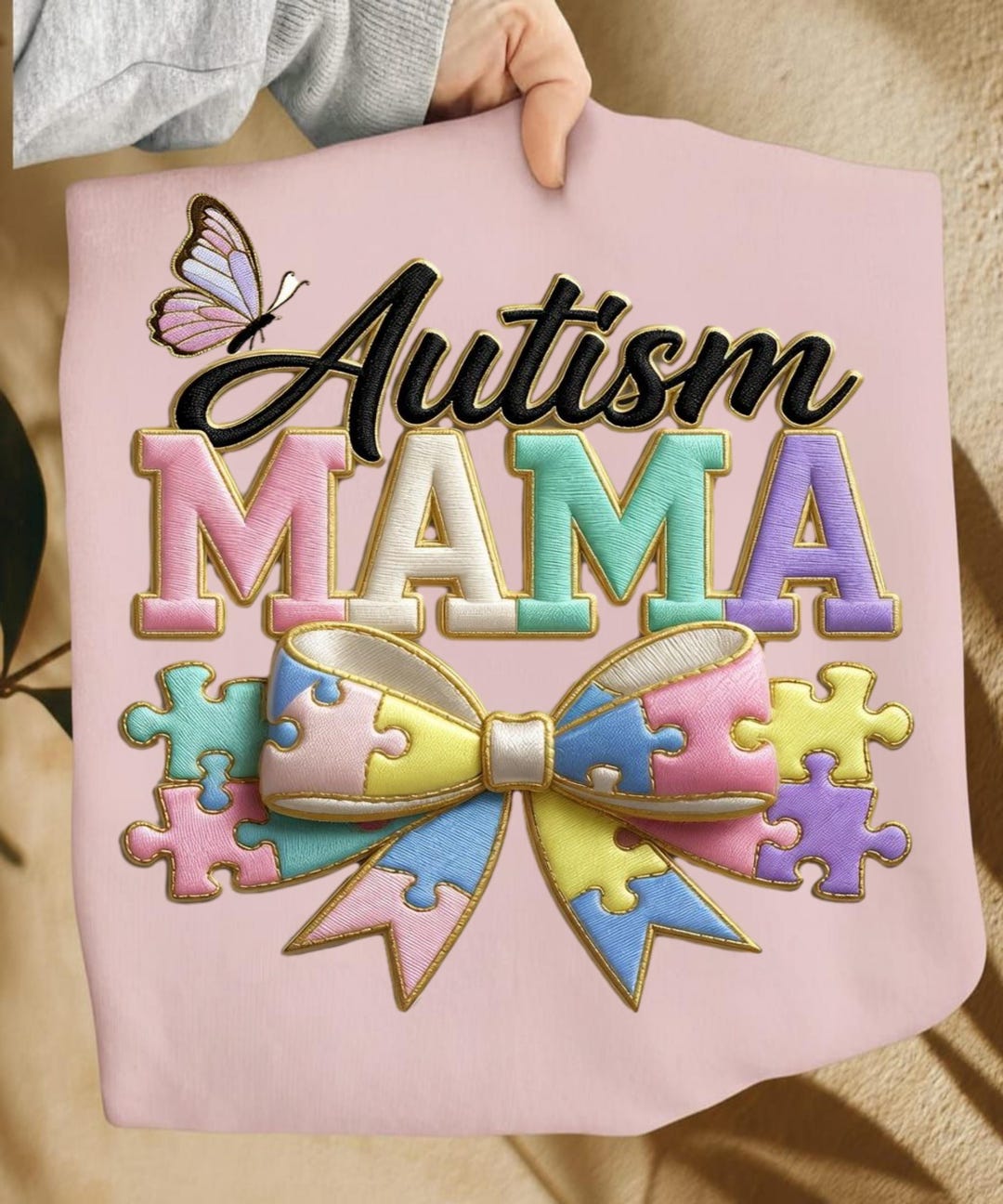 Autism Mama PNG Design, High Resolution 300 DPI Sublimation Art, Puzzle ...