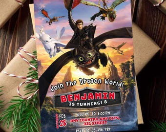 Drachenzähmen Geburtstagseinladung, bearbeitbare Jungen-Drachenparty einladen (digitaler Download)