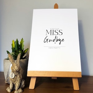 Monochrome Kiss The Miss Guestbook Print | Hen Do Keepsake | Bachelorette Party Game A4 Digital PDF
