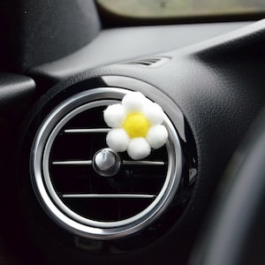 Felt Wool Flower Car Air Freshener | Vent Clip Essential Oil Diffuser| Car Accessory | Natural Eco Car Freshener | Teacher Appreciation Gift