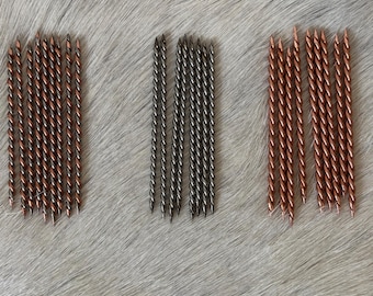 Handmade Cowboy Toothpicks. Copper, Stainless Steel Hat Accessory (3 Inch)
