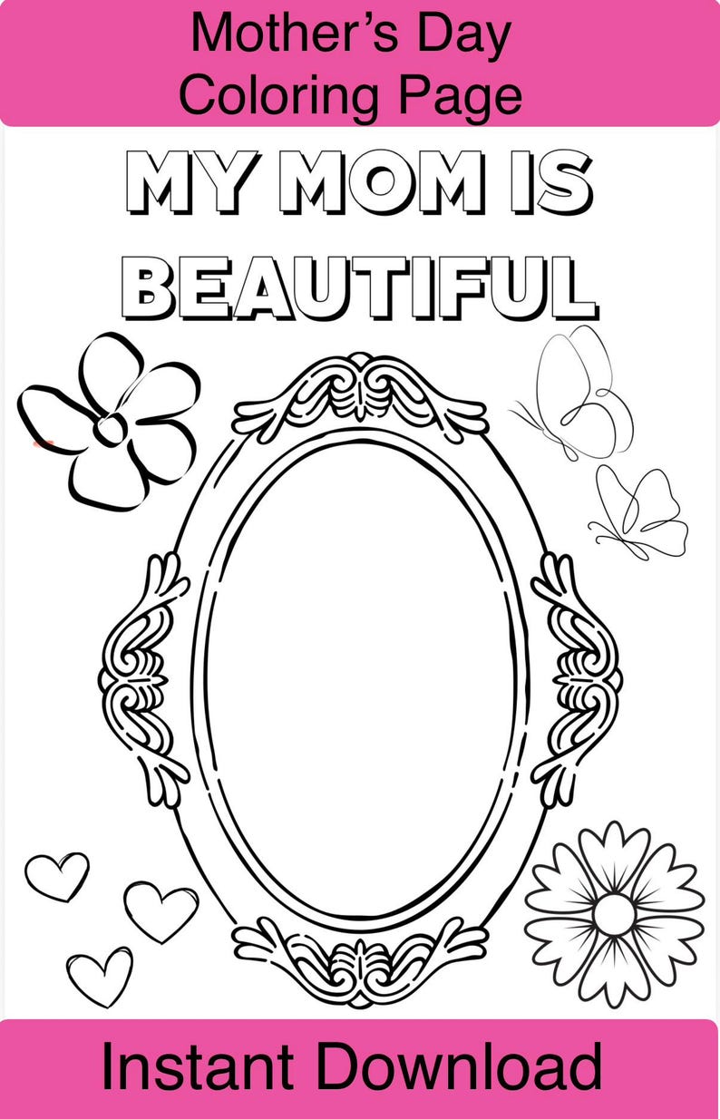 PRINTABLE Mothers Day Coloring Page for Kids PDF Digital Download - Etsy