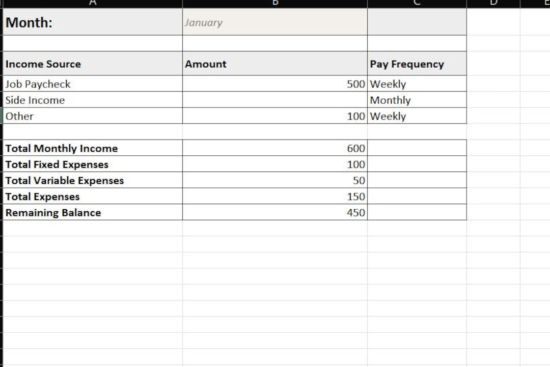 Simple Monthly Budget Spreadsheet | Google Sheets + Excel | Paycheck ...