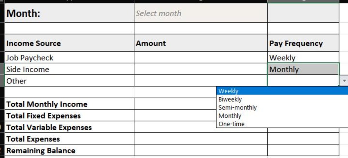 Simple Monthly Budget Spreadsheet | Google Sheets + Excel | Paycheck ...