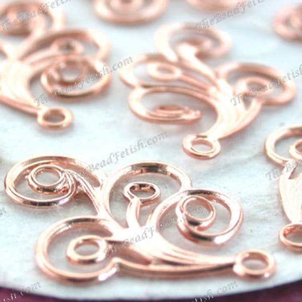 4 ~ Rose Gold Leaves, Rose Gold Leaf Stampings, Vintage Style Rose Gold Leaves Bridal Wedding Hair Vine Crown Supplies, Made in USA STA-1064