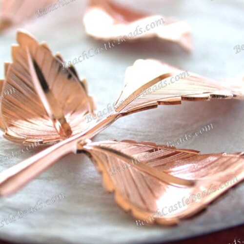 Rose Gold Leaves Rose Gold Leaf Stampings Vintage Style Rose Etsy