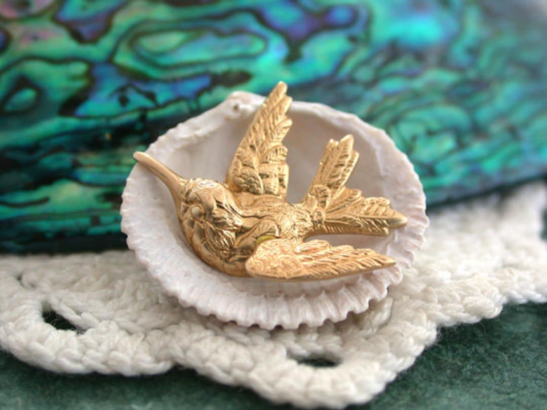 Brass Hummingbirds Brass Bird Stampings Bird Charms Brass Etsy