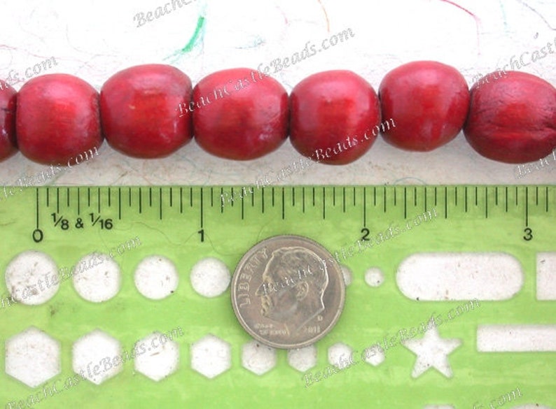 27 Feet Strung Wood Beads Macrame/' Beads Craft Beads NAT-148 580+ Destash Beads ~ 14mm Red Wood Beads
