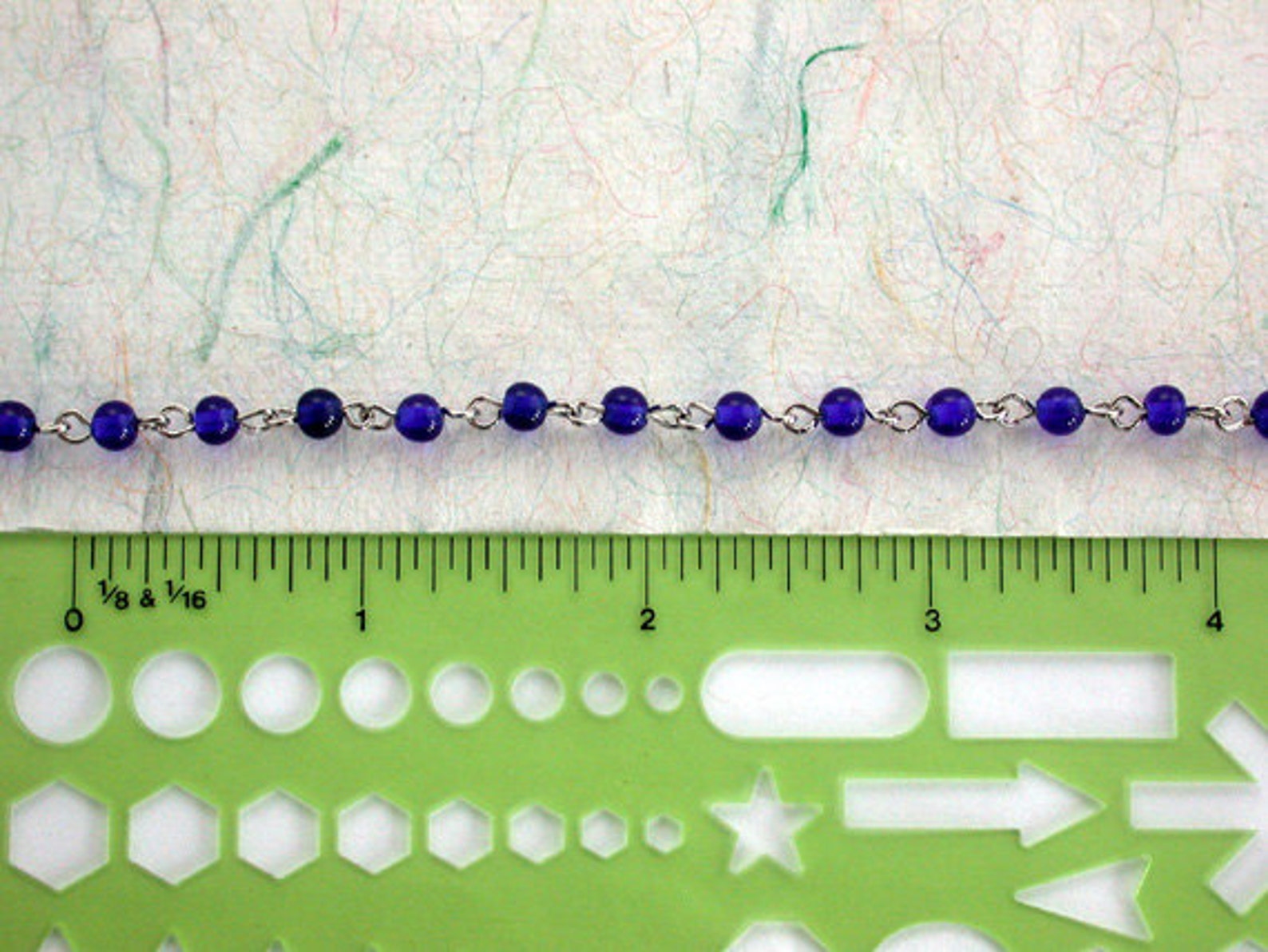 Rosary Chain Beaded Chain Cobalt Blue & Silver Bead Chain Etsy