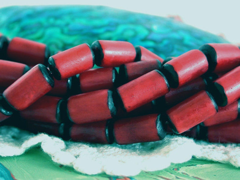Buri Seed Beads Red Buri Beads Buri Nut Beads Natural Buri Nut Beads Buri Palm Nut Beads NAT-195