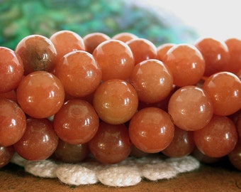 8mm Red Aventurine Beads, Stone Beads, Semi Precious Stone Beads, Aventurine Beads  SP-301