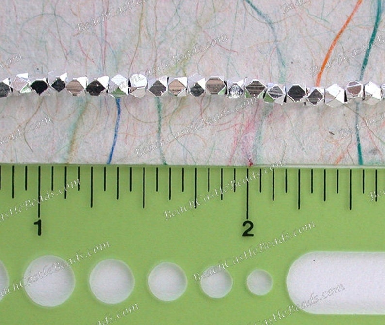 Rustic Diamond Cut Beads 2 to 2.5mm Silver Beads Bright Etsy