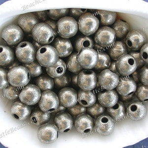 50 ~ 6mm Handcrafted Metal Beads, Round Coin Silver Color Beads, Lightweight Hollow Metal Beads, Large Hole Beads, Macramé Beads MB-025-50