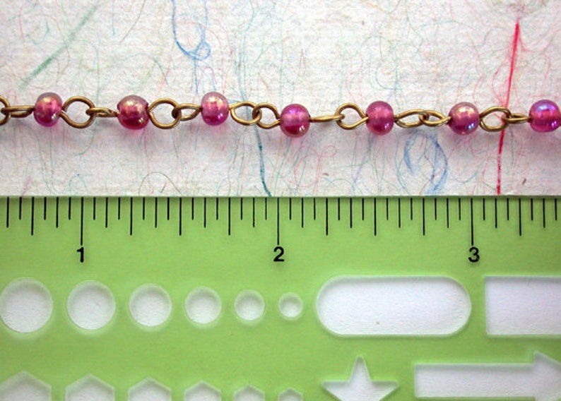 Beaded Chain Glass Bead Chain Chain Bead Chain Rosary Etsy