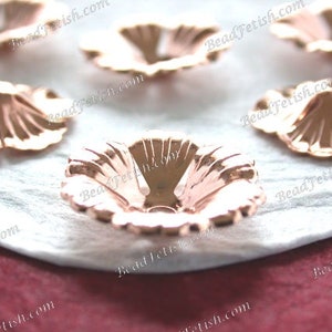 Rose Gold Plated Brass Flower Stampings Vintage Style Flowers Hat Making Wedding Hair Wreath-Vine Crafts Made in America USA STA-586