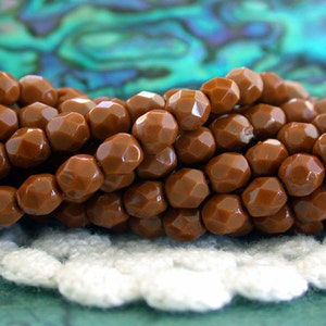 100 ~ 4mm Czech Glass Firepolished Beads, Umber Beads, 4mm Faceted Beads CZ-254