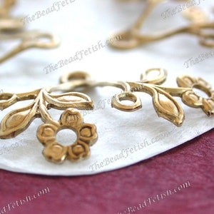 Raw Brass Flower & Leaf Stampings Rhinestone Settings Vintage Style DIY Wedding Tiara Crown Hair Vine Craft Supplies, Made in USA ~ STA-684