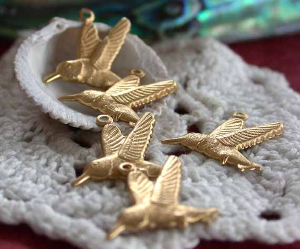 Brass Hummingbirds, Hummingbird Charms, Hummingbird Stampings, Bird ...