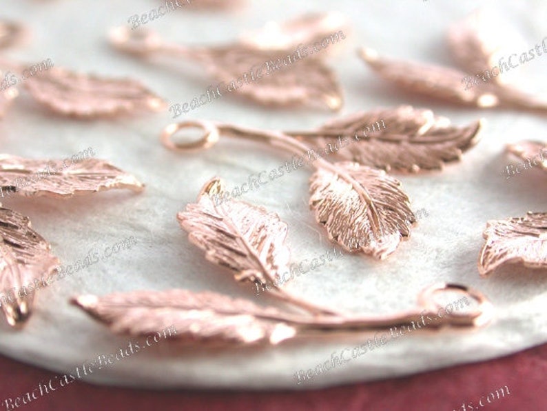 Rose Gold Leaves Rose Gold Leaf Stampings Vintage Style Leaf Etsy