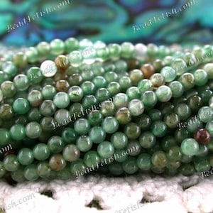 2mm Moss Agate Beads, Very Small to Tiny 2mm Semi Precious Stone Beads, Miniature Gemstone Beads, 2mm Round Stone Spacer Beads  SEM-011
