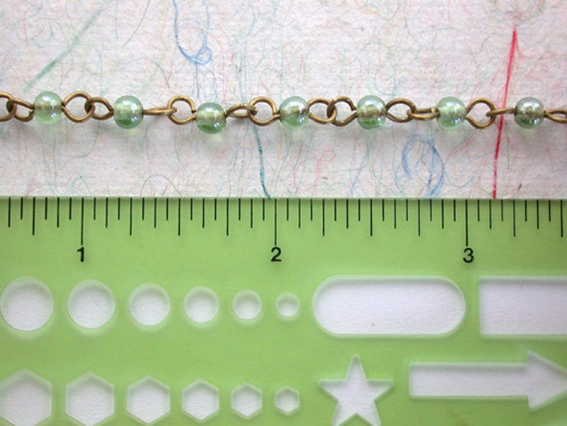 5 Feet 4mm Beaded Chain Glass Bead Chain Rosary Chain Etsy